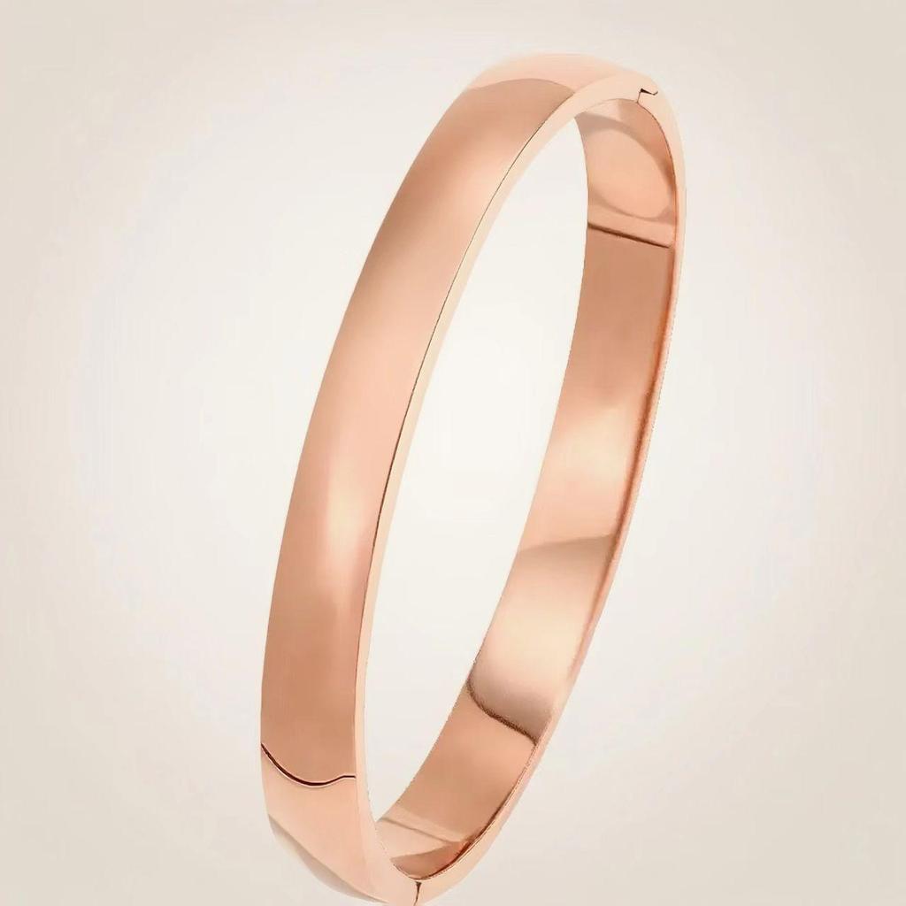 Sleek European-Style 8mm Stainless Steel Buckle Bracelet for Couples