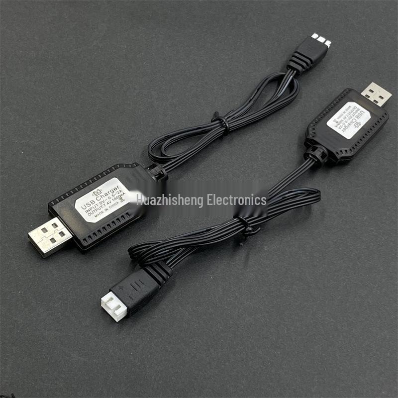 Drone Battery Charger USB Cable for XH3P 7.4V 2S, 3-Hole with Full Green Light Indicator