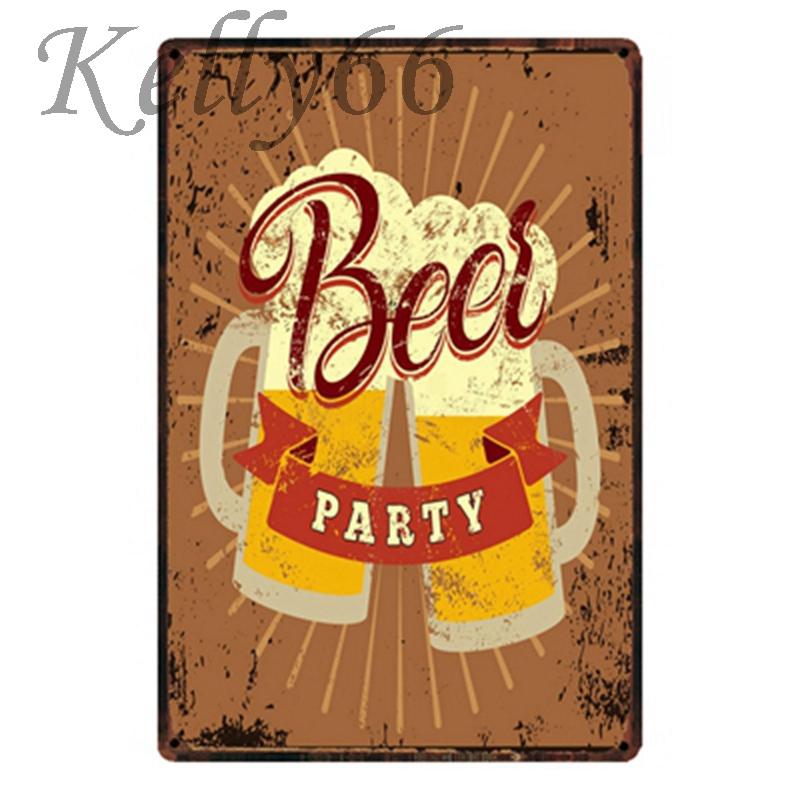 

[ Келли66 ] Пивная вечеринка Металлическая вывеска Жестяной плакат Домашний декор Бар Настенная художественная роспись 20 * 30 см Размер Y-1660