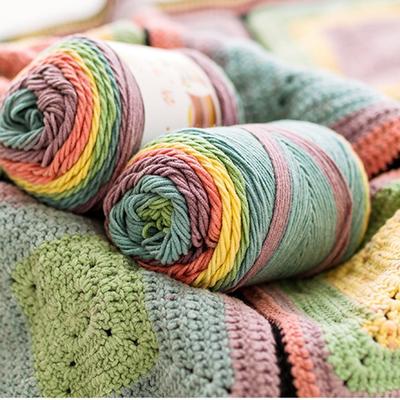 Voor Regenboog Kleurrijk Melkkatoen Garen 100g Perfecte Match voor Creatief Breien