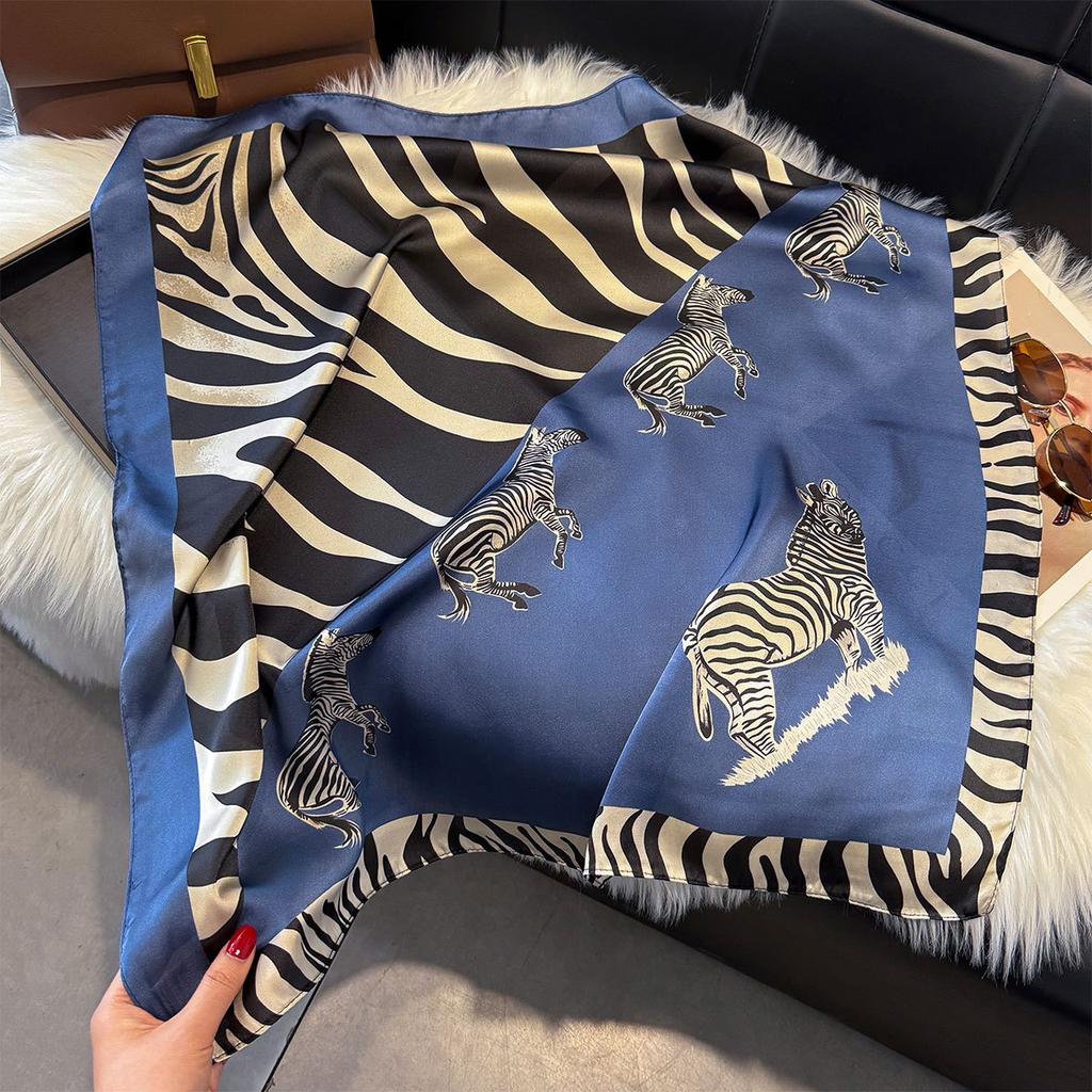 Spring Small Silk Scarf Korean Version Imitation Silk Scarf Women'S Retro Decorative Square Scarf Small Scarf Tied Bag Ribbon