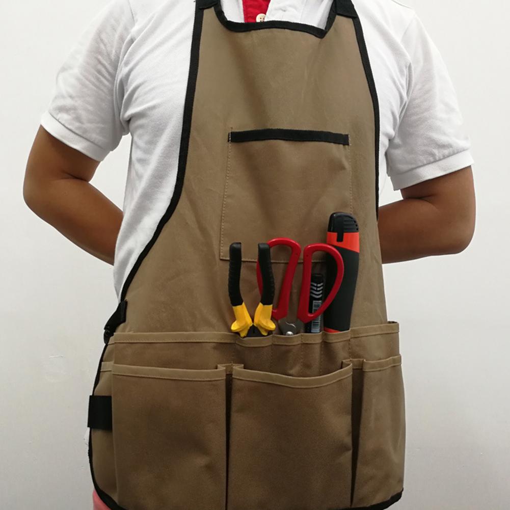 Durable Gardening Apron Garden Apron with Adjustable Straps Capacity Tool Pockets Outdoor Gardening Work Apron for Scissors