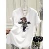 Large Version of Loose T-shirt for Women's Short-sleeved Pure Cotton Summer New Korean Version of Cute Girl Mid-length Top