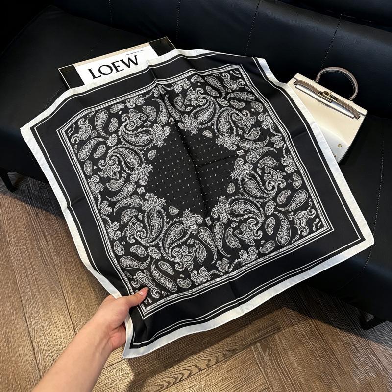 European and American style scarf square scarf imitation silk 71cm retro cashew print literary headband suit with decorative scarf