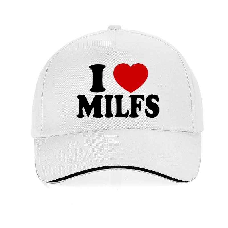 I Love MILFS I Heart Hot Moms Print baseball cap Casual Unisex Women hat adjustable summer Trucker hats gorras