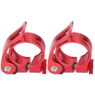 2Pcs Set 31.8MM Bicycle Seatpost Clamp Quick Release Clip for 27.2MM Bike SeatpostRed