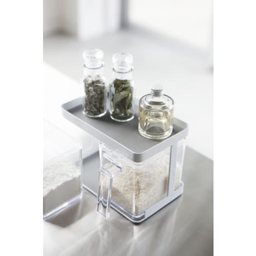 Yamazaki Kitchen Storage Condiment Storage Rack, Tower, White, 3276