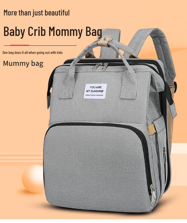 Upgraded Foldable Mummy Backpack: Multifunctional Large-Capacity Baby Bed