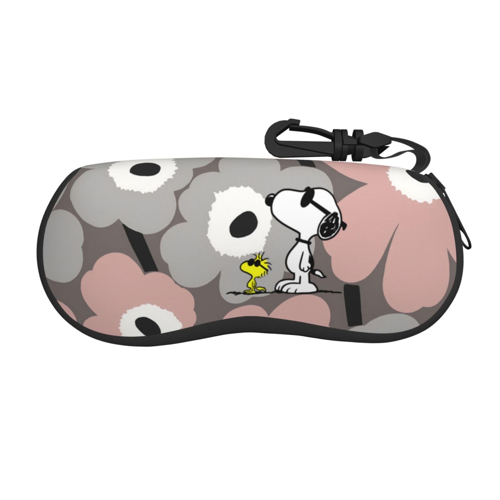 

Asamike Чехол для очков Очки Солнцезащитные очки Неопреновый Чехол для хранения с крючком для ключей, Снупи, Вудсток, Мешочек, Чехол, Унисекс, На молнии, Стильный,