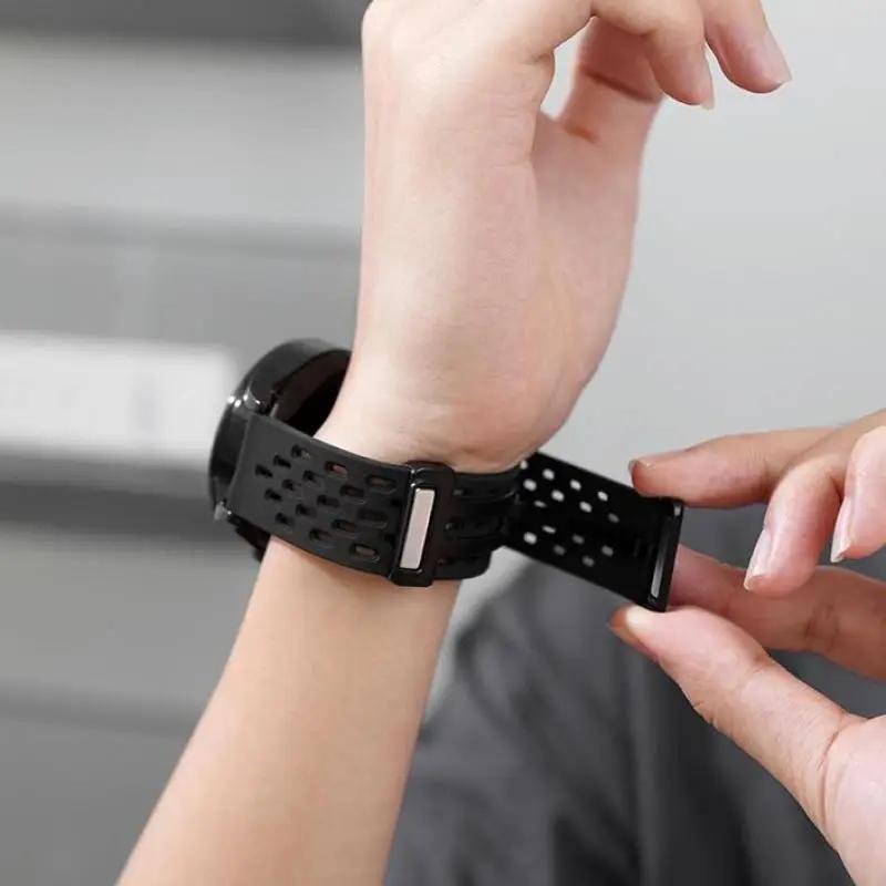 22mm Magnetic Silicone Strap For Amazfit Bip 6 5 5 Unity/GTR 2 3 4 Breathable For Amazfit Stratos/Balance/Pace Sports Wrist Belt