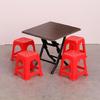 1/12 Scale Doll House Furniture Foldable Dining Tables 8 Stools Restaurant Scene Setting Accessories for Kids Craft Model