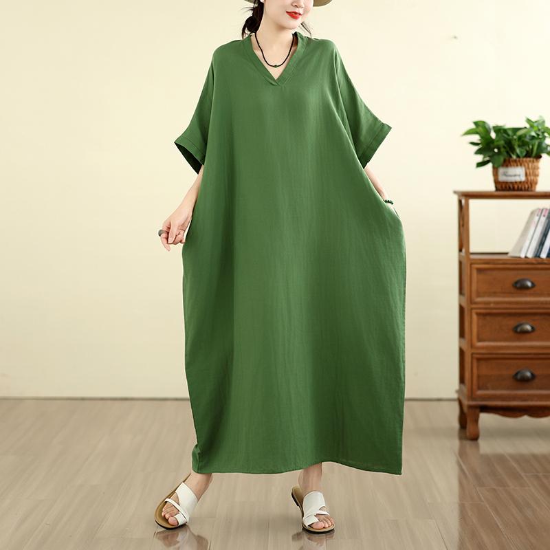 DIMANAF New 2026 Women Plus Size Summer Casual Holiday Long Dress Cotton Loose Oversize Maxi Beach Sundress Solid Elegant Lady