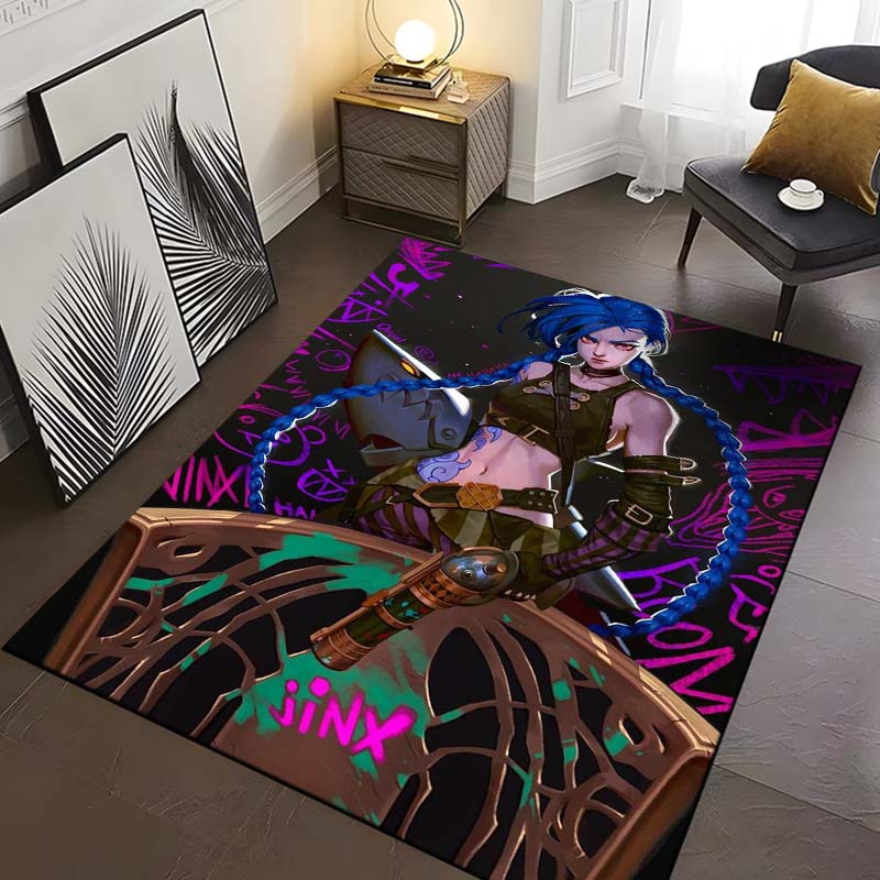 15 Size Game Lol Jinx-x Pattern Rug Carpet for Living Room Bathroom Mat Creative Doormat Carpet for Bedroom Home Decor