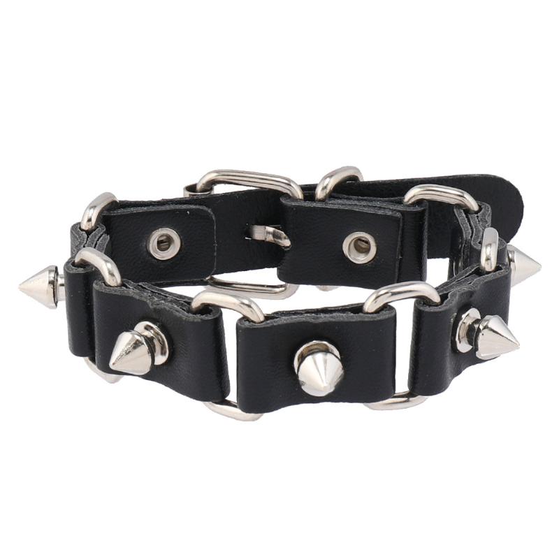 Gothic Vintage PU-Lederarmband für Männer und Frauen Punk Nieten Nieten Kreuzarmband Schmuck Zubehör