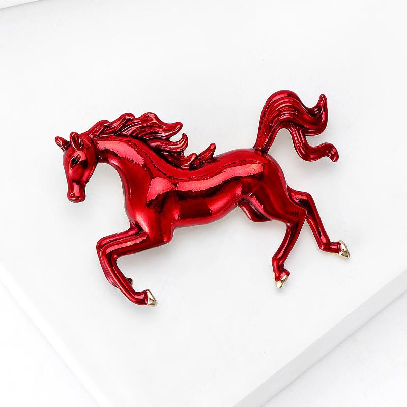 Fashion Enamel Animal Horse Brooches Pins For Women Clothing Coat Jewelry Accessories Gifts