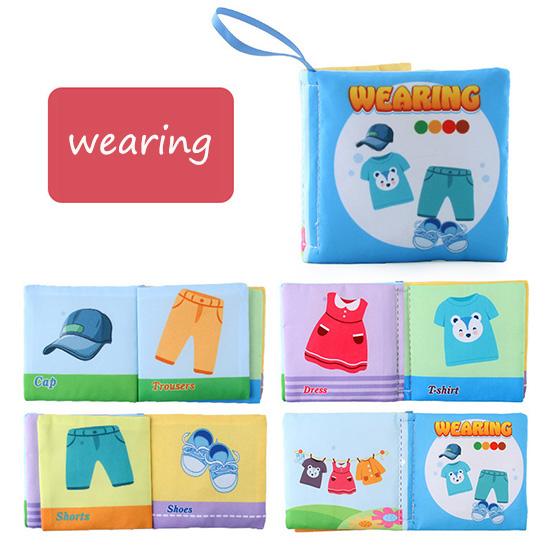 Dětská látková kniha Kniha raného vzdělávání Anglická látková kniha Zvířecí ocasy Poznávání Hračky pro rané vzdělávání