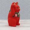 Yakushigama Maneki Neko Fukuzukushi Good Luck (Red, Large) (with Sticker)