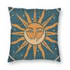 Federa Cuscino Quadrata Tarot Sole e Luna Poliestere Lino Velluto Zip Creativa Decorativa per Divano Seduta