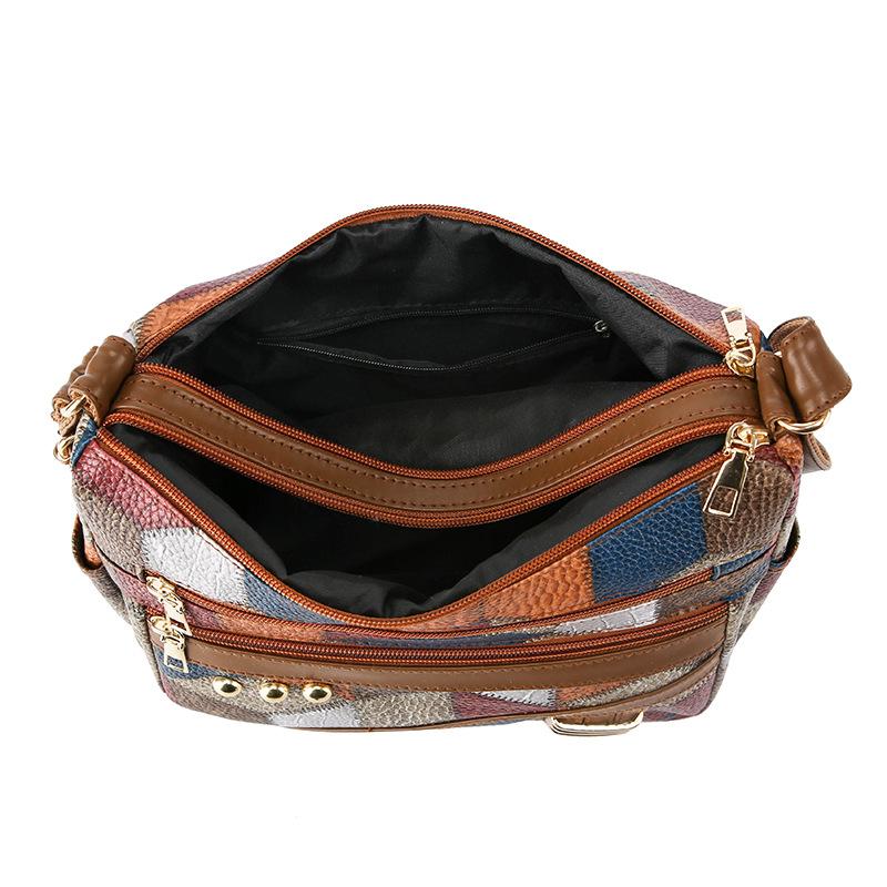 Vintage Colorful Plaid Women's Crossbody Bags For Daily Used Large Capacity Commuting Shoulder Bag Versatile Ladies Handbags