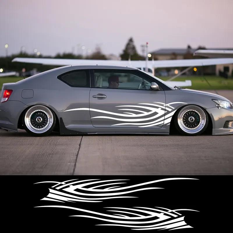 Car Body Stickers Self-Adhesive Flame Graphics Stripe Vinyl Decals For Cars SUVs Vans and Trucks Universal Auto Accessories