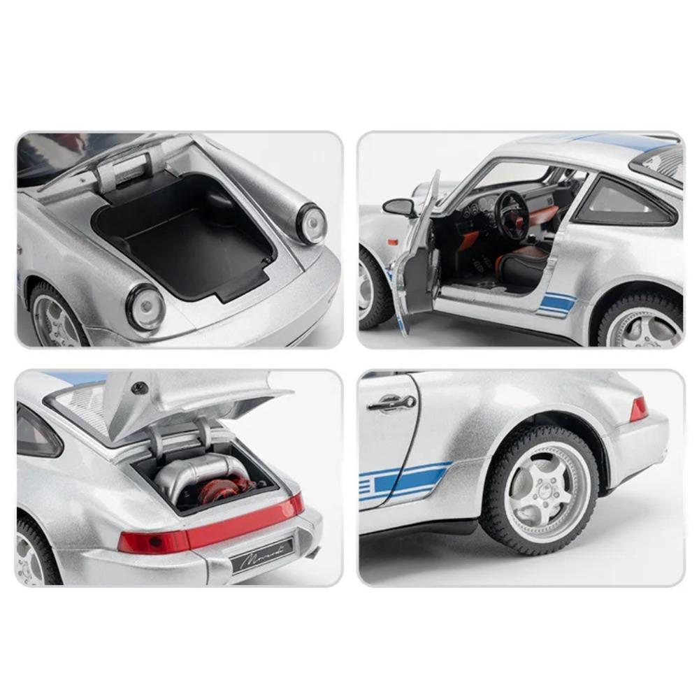 1/24 Porsche 911 964 Carrera RS Alloy Car Diecasts & Toy Vehicles Car Model Sound and Light Pull Back Car Toys for Kids Gifts