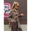 Summer Retro Plaid Shirt Women's Long Design Sense Bottoming Plaid Shirt Loose AK1071