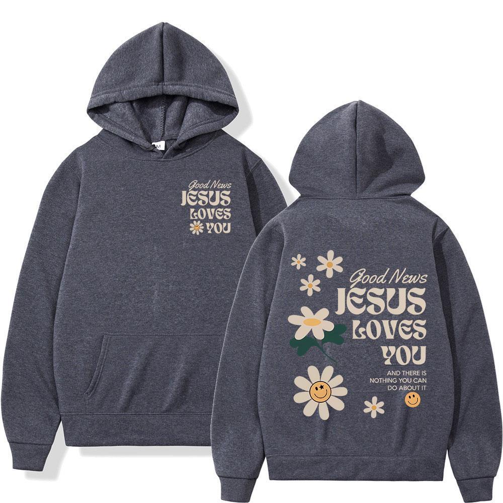Gute Nachricht Jesus liebt dich Christliche Bibelvers Hoodies Männer Frauen Kleidung Mode Harajuku Sweatshirt Übergroßer Fleece Pullover