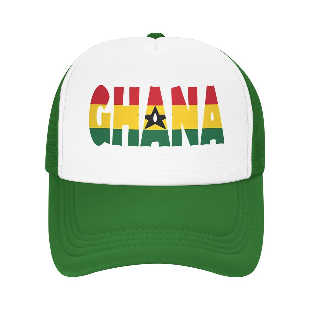 Ghana Sun Hats Streetwear UnisexTeens Mesh Trucker Hat Wholesale Custom DIY Running Hippie Snapback Cap Gift Idea