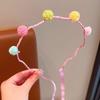 2026 Spring-Summer Girls' Hair Hoops & Bands: Mesh Balls, Plaid Pattern,Bright,Ideal for Braids, Energetic Teen Hair Accessories