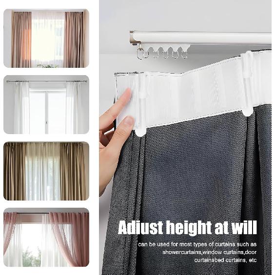 80 Pcs Plastic Curtain Hooks, Adjustable Pinch Pleat Hooks for Window Curta, Door-Curtain, Shower-Curtain (70mm/2.75inch)