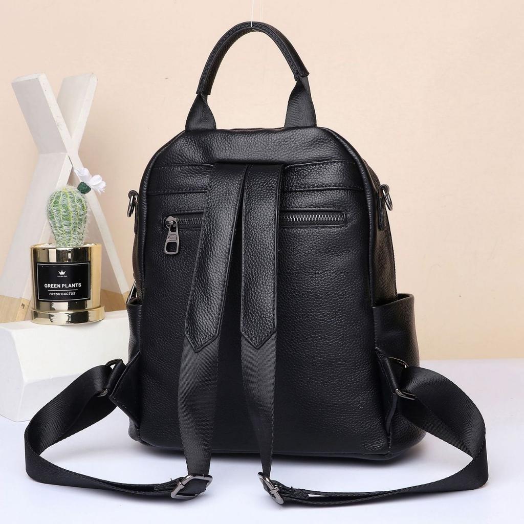 Cowhide Women's Backpack, Large-capacity Versatile Fashion Travel Schoolbag, Soft Leather Large-capacity Women's Bag