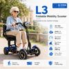 SUNNIGOO L3 Elektrische Scooter met 4 Wielen 500W36V18Ah Opvouwbare Scooter Met Achteruitrijfunctie Geschikt voor Ouderen