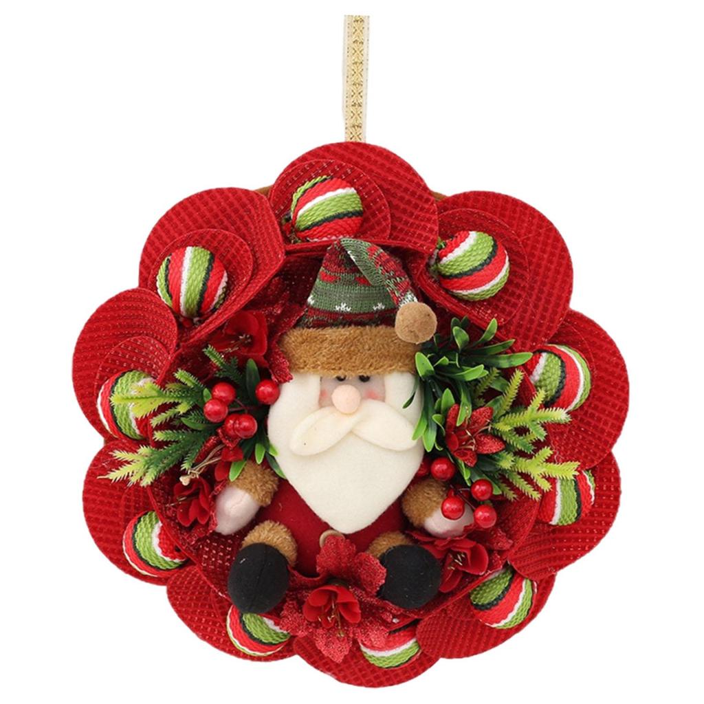 35cm Christmas Doll Wreath Garland for Entrance or Interior Decor Cute