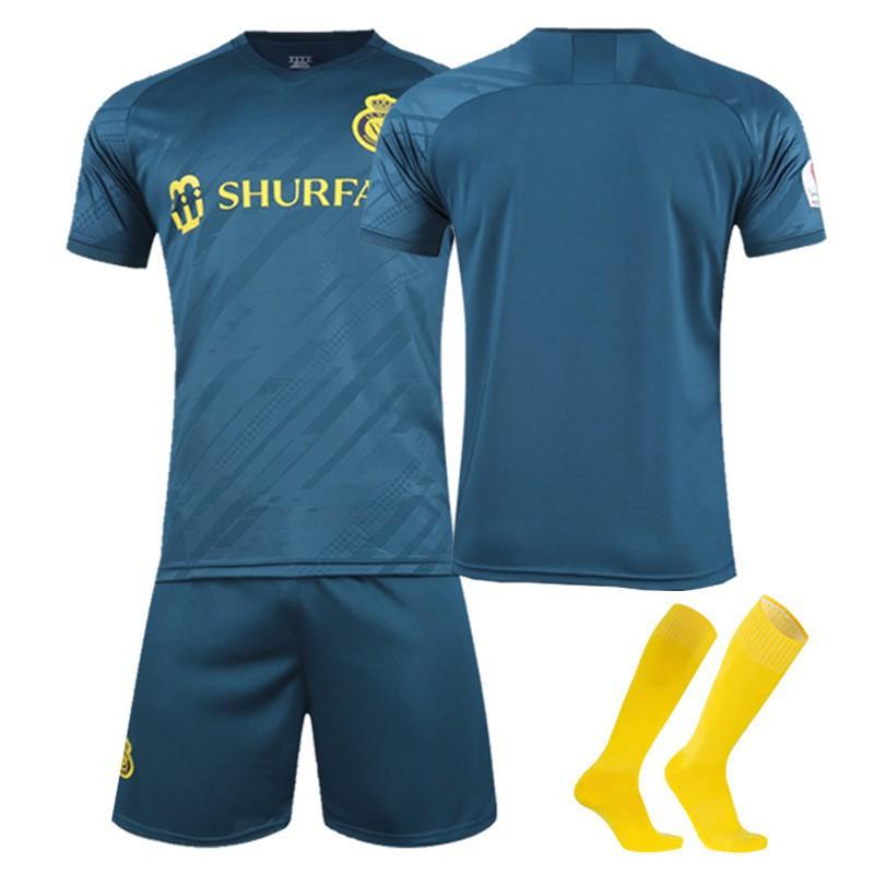 2023-24 Saudi-Liga Riyadh Victory Auswärts-Trikot Nr. 7 C Ronaldo Kurzarm Fußballmannschaft Uniform Kinder Set