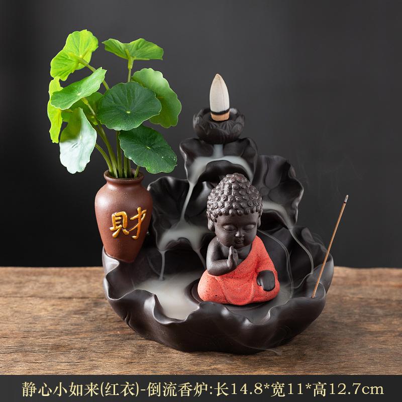 Luxusní světlo Nové Buddha Ruční Zpětný Proud Kadidlo Hořák LED Lampa Kroužek Domácí Dekorace Fialový Písek Zen Kadidlo Hořák Kadidlo Table