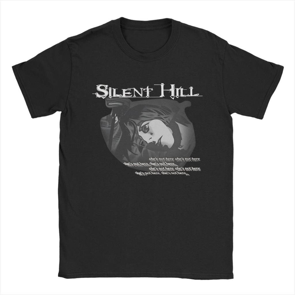 Vintage TShirt Silent Hill Pure Cotton T Shirts Novelty Tee Shirt for Unisex Summer Aesthetic Custom DIY Short Sleeve Tops