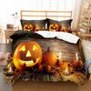 Pumpkin Lantern Duvet Cover Set Polyester Comforter Cover King Queen Full Twin Size Bedding Set With Pillowcase Halloween Gift