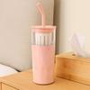 2 Layer 2 in1 Cooling Storage Glass 650ML Vacuum Mug Portable Straw Cup  Drinkware