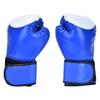 1 Pair PU Leather Boxing Gloves Sanda Punching Sparring Sandbag Training Mitts (Blue)
