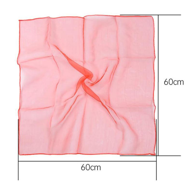 6Colors/Set Nylon Scarf Square Shawl Stage Roll Edge Pure Color Dance Scarf Shawl DIY Performance Gauze Prop School Supplies ZYF