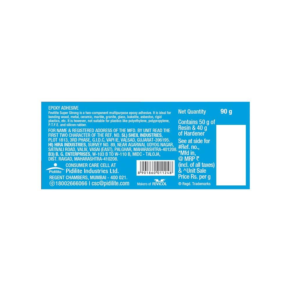 Pidilite Fevitite Super Strong EPX Epoxy Adhesive Resin Hardener 90g for Metal Wood Plastic Repair Water Heat Resistant