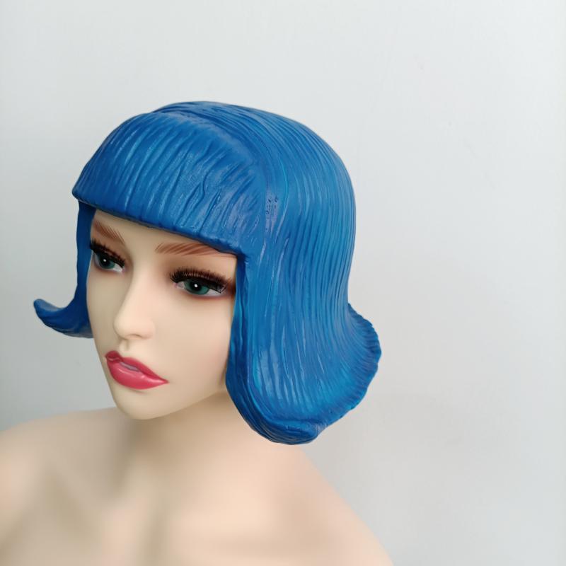1 Pezzo Bob Corto Flessibile Bella Parrucca CD Realistica Comoda Riutilizzabile Maschera Morbida in Lattice Cappelli con Capelli Colorati Mascherata