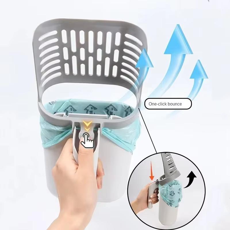 Cat Litter Scoop with Refill Bag Holder Integrated Detachable DeepCat Litter Shovel Kitten Litter Box Garbage Picker PetSupplies