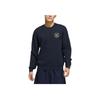 Adidas Pattern Embroidered Crew Neck Fitted Sweater Men Sweater Blue IN7572