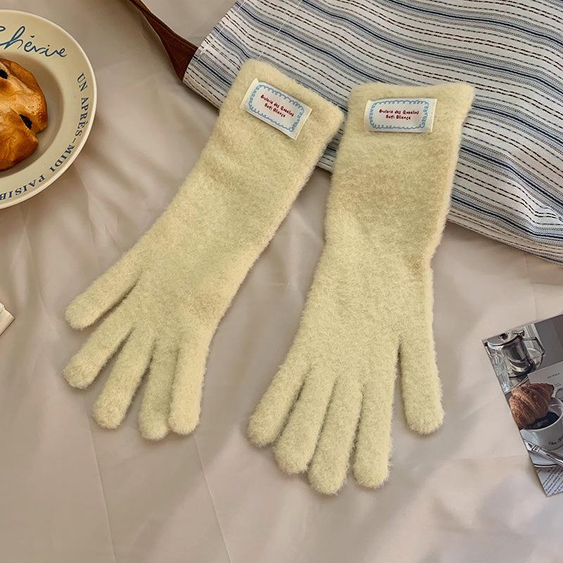 Luochi Women s Fluffy Fingerless Knitted Gloves, Touchscreen & Cycling Friendly, Winter Warmth, Couple Style