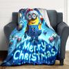 1Pc Christmas Minions Celebration Blanket Soft Throw Blanket For Home Bedroom Bed Sofa Travel Office Solid Christmas Blanket