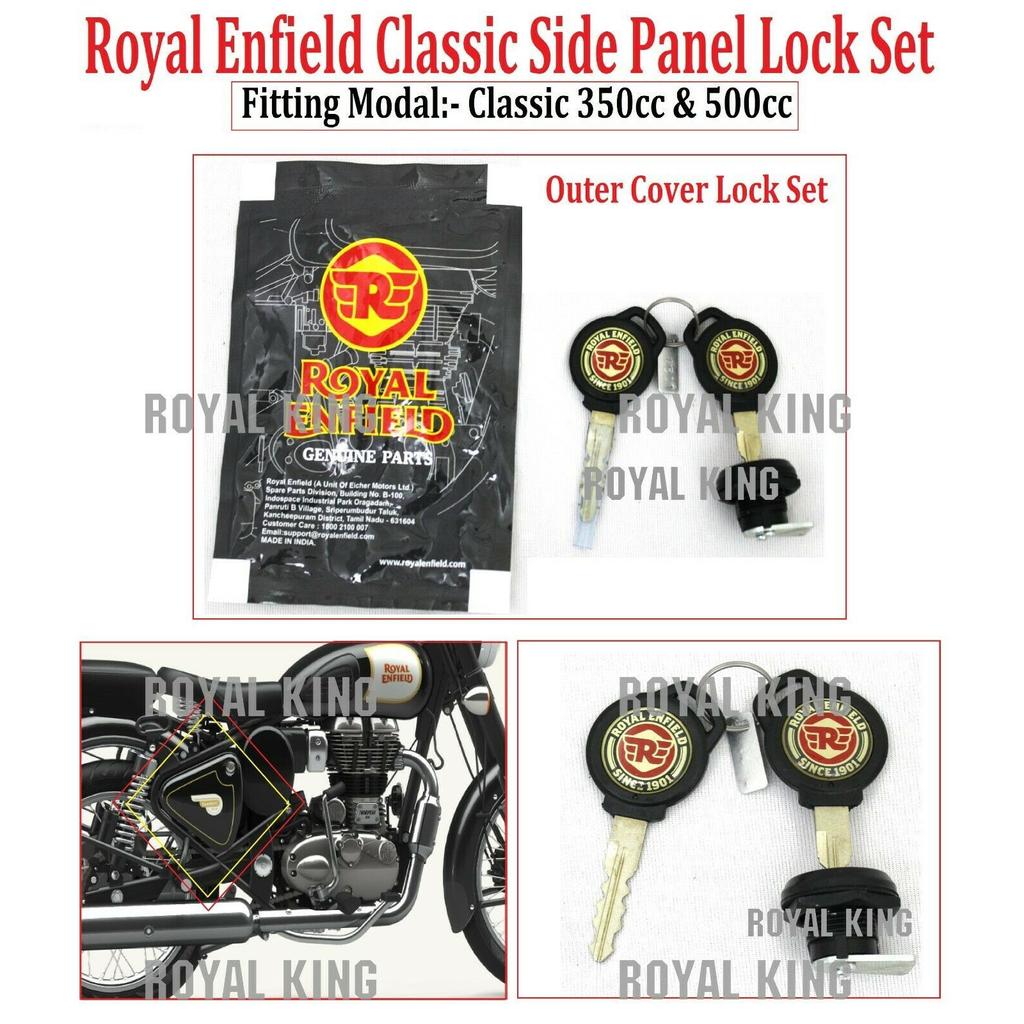 Royal Enfield "Old Classic 350cc & 500cc" "Side Panel Lock With Key" Set