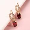 Trend Rote Natürliche Zirkon Tropfenohrringe für Damen Roségold Farbe Kristall Blume Vintage Braut Hochzeit Täglicher Schmuck