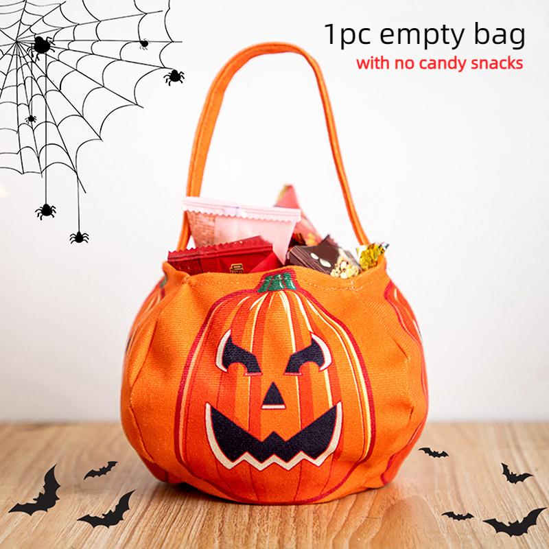 Halloween Pumpkin Candy Bag Stylish Non-Woven Portable Basket for Trick-or-Treating, Kids' Gift Packaging & Party Supplies