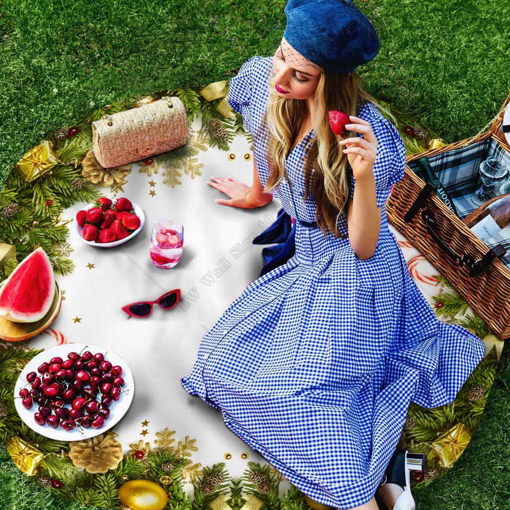 Φωτάκια Πεύκου Χριστουγέννων Στρογγυλό Τραπεζομάντηλο Αδιάβροχο Κάλυμμα Τραπεζιού Γαμήλιου Πάρτι Χριστουγεννιάτικο Τραπεζομάντηλο Τραπεζαρίας